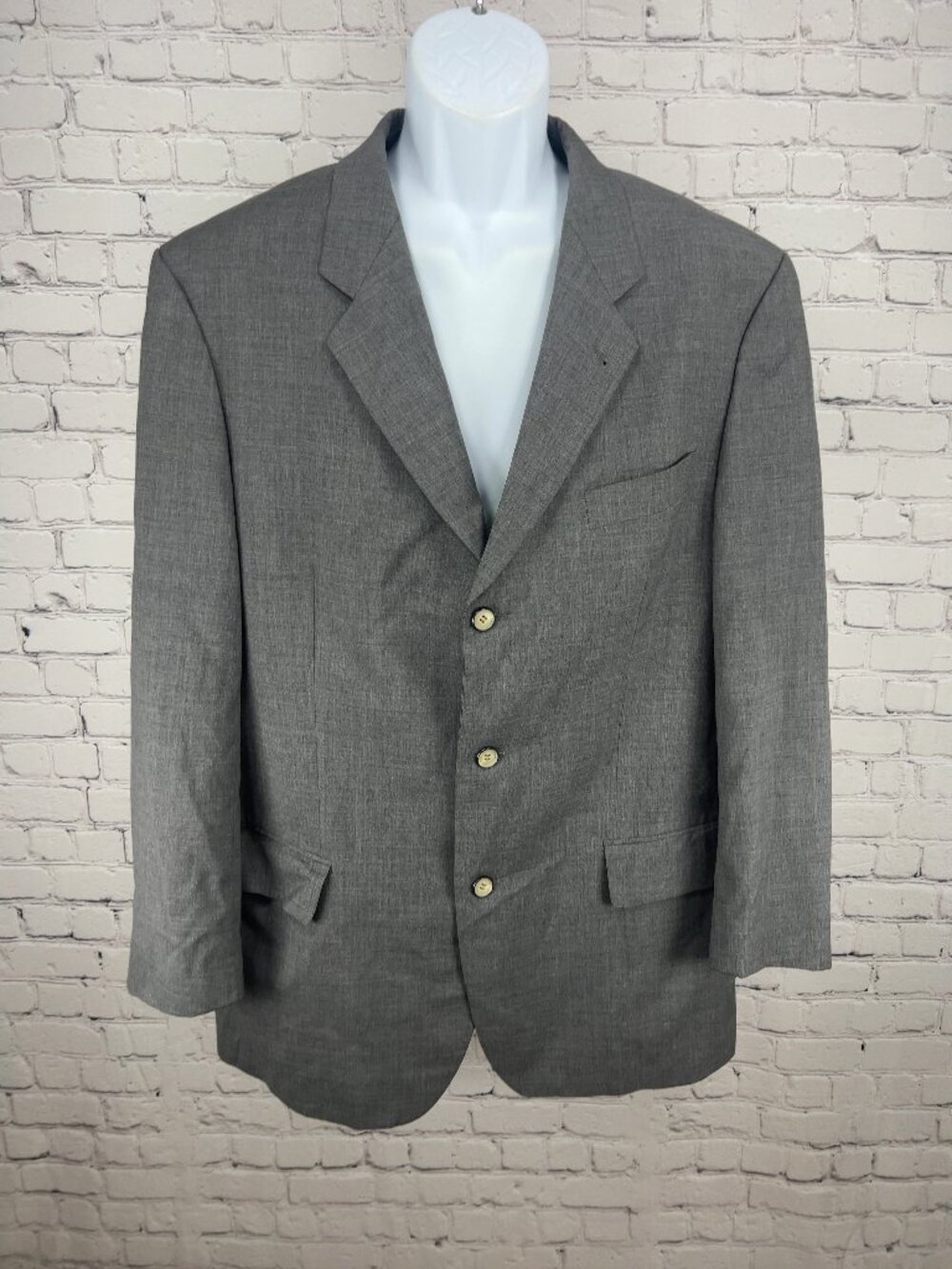 VTG Hugo Boss Batman Future Gray 100% Wool 3 Button Blazer Sport Coat 42R